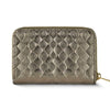 Italian Genuine Woven-Embossed Metallic Suede Wallet | Pesaro