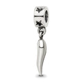 Italian Horn Dangle Pendant Sterling Silver by Fine Color Jewels