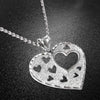 Italian Made Sterling Silver Diamond Cut Heart Necklace