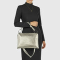 Italian Metallic Full-Grain Leather Shoulder Bag | Prato by TAKEASY