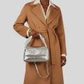 Italian Metallic Full-Grain Leather Top-Handle Bag | Trieste by TAKEASY
