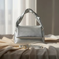 Italian Metallic Full-Grain Leather Top-Handle Bag | Trieste by TAKEASY