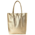 Italian Metallic Full-Grain Leather Tote Bag | Vinci by TAKEASY