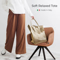 Italian Metallic Full-Grain Leather Tote Bag | Vinci by TAKEASY