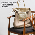 Italian Metallic Full-Grain Leather Tote Bag | Vinci by TAKEASY