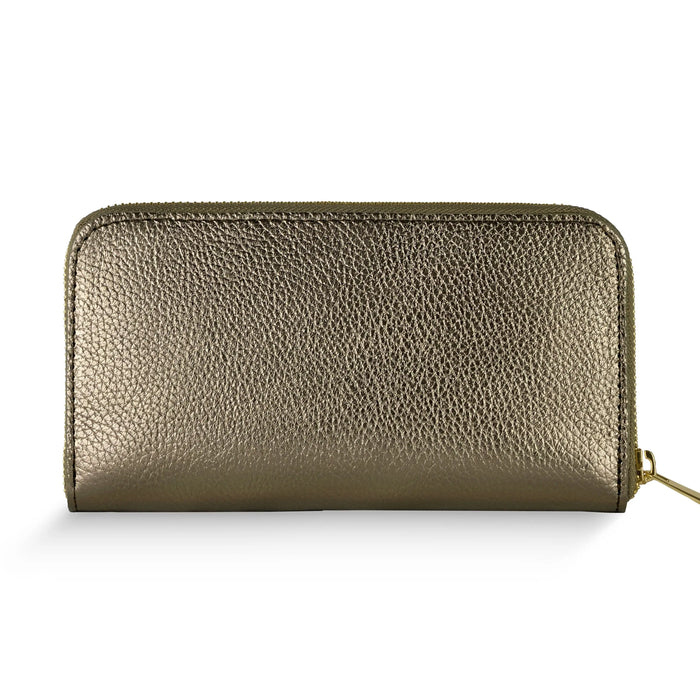 Italian Metallic Full-Grain Leather Wallet | Udine by TAKEASY