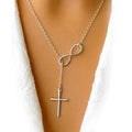 Italian Sterling Silver Infinity Cross Lariat Necklace by DailySale