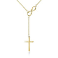 Italian Sterling Silver Infinity Cross Lariat Necklace by DailySale