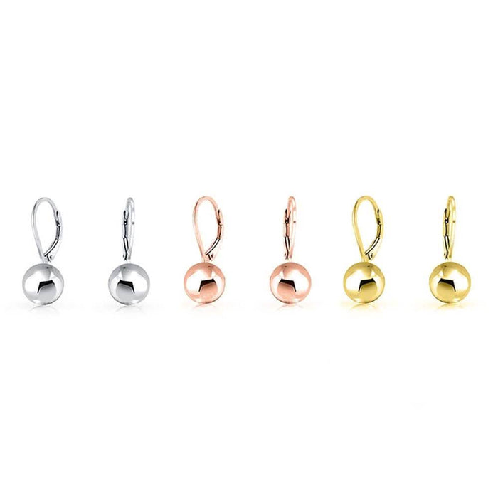 Italian Sterling Silver Leverback Ball Earrings by DailySale