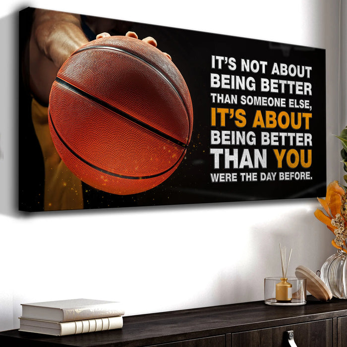 It's Not About Being Better Sports Quote Sign II by Tailored Canvases