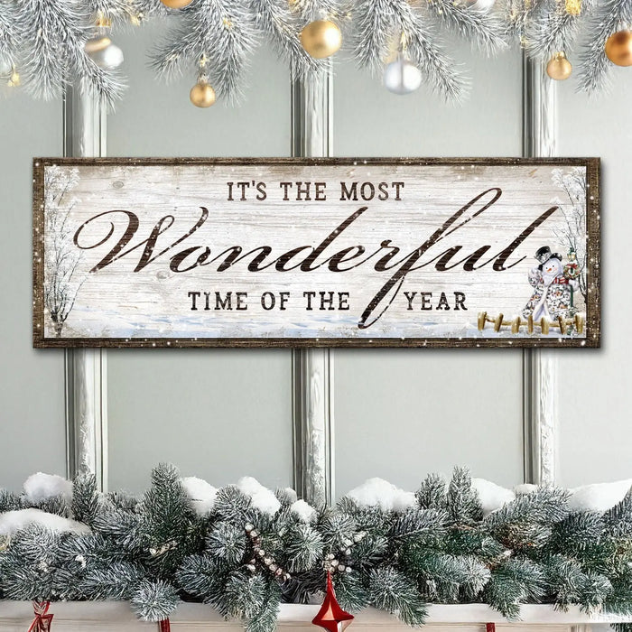 It's The Most Wonderful Time Of The Year Christmas Sign by Tailored Canvases