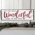 It's The Most Wonderful Time Of The Year Christmas Sign VI by Tailored Canvases
