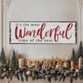 It's The Most Wonderful Time Of The Year Christmas Sign VI by Tailored Canvases