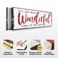 It's The Most Wonderful Time Of The Year Christmas Sign VI by Tailored Canvases