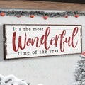 It's The Most Wonderful Time Of The Year Christmas Sign VI by Tailored Canvases