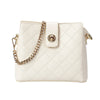 Ivory Quilted Leather Crossbody Bag