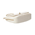 Ivory Quilted Leather Flap Crossbody Bag by MiamiLeathers.com