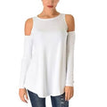 Women's Ribbed Cold-Shoulder Long-Sleeve Top - Assorted Sizes by DailySale