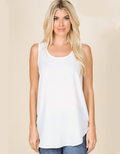 Woven Round Neck Tank Top - Ivory by Boutique 23