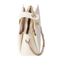 Ivory Quilted Leather Crossbody Bag by MiamiLeathers.com