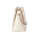 Ivory Quilted Leather Crossbody Bag by MiamiLeathers.com