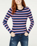 Hooked up by Iot Juniors Shine Striped Rib-Knit Sweater by Vanessa Jane