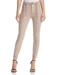 Pistola Lace-Up Skinny Jeans in Lynn You're Blushing, Size 29 by Vanessa Jane