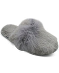 Jenni Critter Cat Ears Faux-Fur Scuff Womens Slide Slippers – Grey- Small(5–6) by Vanessa Jane