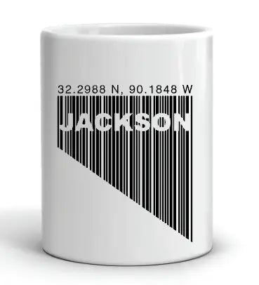 Jackson Barcode Mug by Swell-O-Phonic