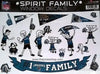 Jacksonville Jaguars Jags Family Spirit LARGE Window Decal Sheet NFL Football
