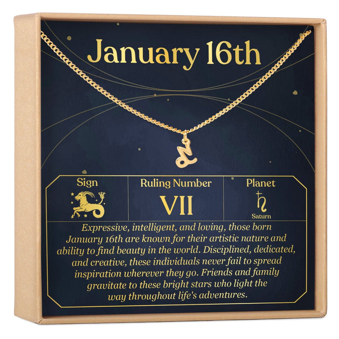 January 16th Capricorn Necklace by Dear Ava