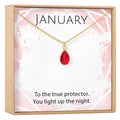 January Birthstone / Garnet Crystal Charm Necklace by Dear Ava