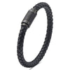 Jarrix Steel Men's Bracelet Leather Stainless Steel Magnetic Closure