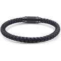 Jarrix Steel Men's Bracelet Leather Stainless Steel Magnetic Closure by DailySale