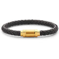Jarrix Steel Men's Bracelet Leather Stainless Steel Magnetic Closure by DailySale