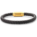 Jarrix Steel Men's Bracelet Leather Stainless Steel Magnetic Closure by DailySale