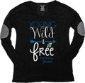 NCAA Kansas Jayhawks Liquid Jersey Long Sleeve Patch Tee, Black, Medium by Vanessa Jane