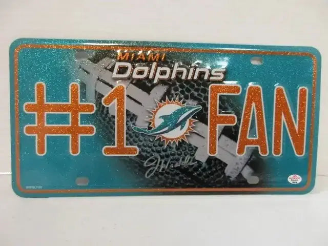 Jaylen Waddle Dolphins Signed License Plate (PAAS COA) by Price Is Right Miami