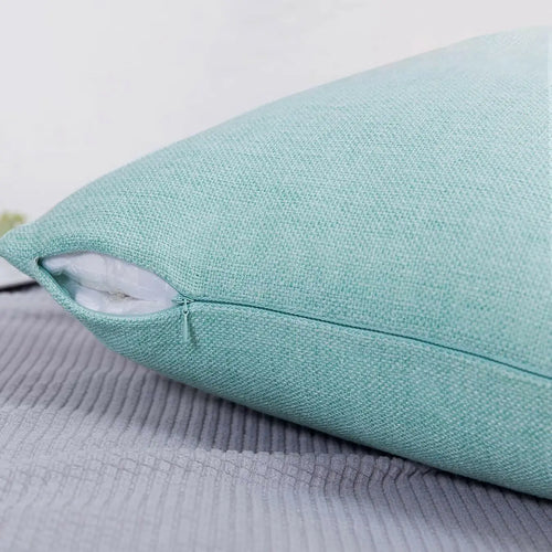 Jepeak Linen Throw Pillow Covers 16x24 Inch Pack of 2 Light Teal - Pillows