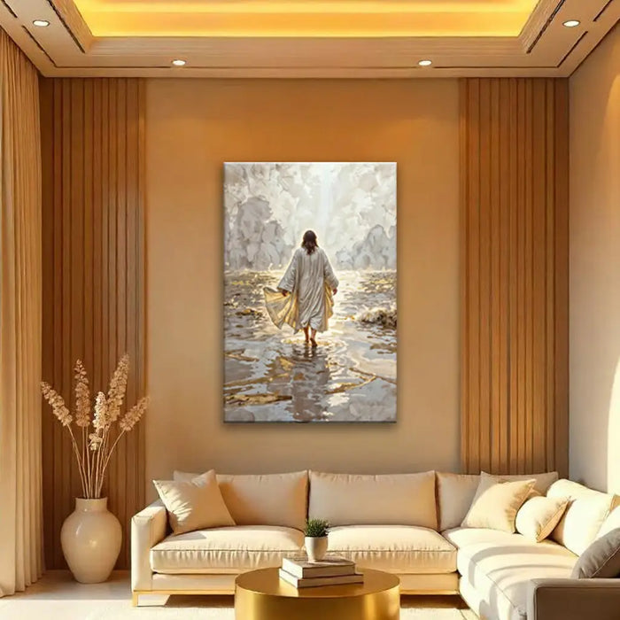 Jesus Christ Walking On Water Faith Wall Art IV by Tailored Canvases