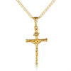 Jesus Crucifix Cross Gold Plated Pendant Necklace