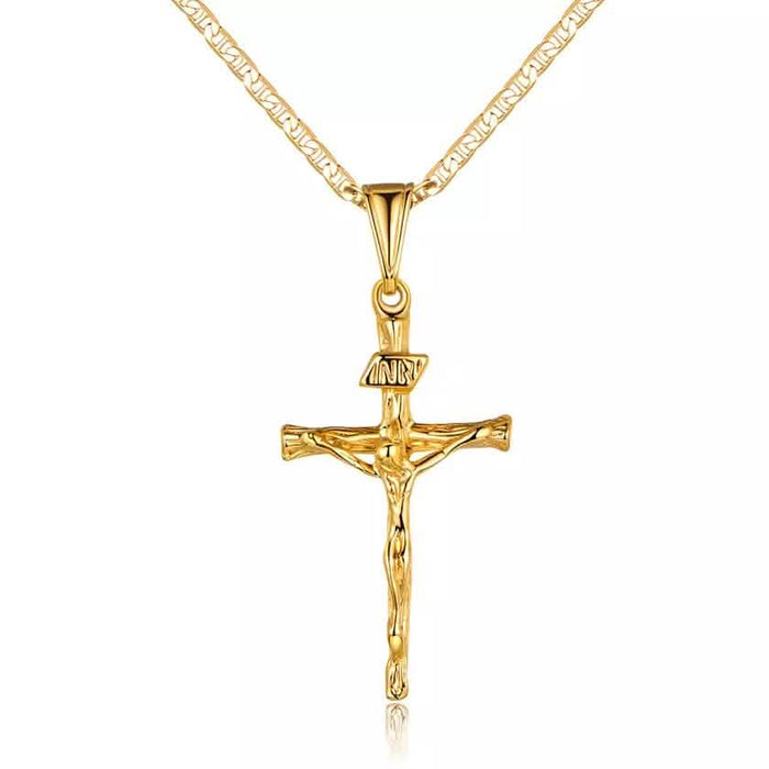Jesus Crucifix Cross Gold Plated Pendant Necklace by DailySale