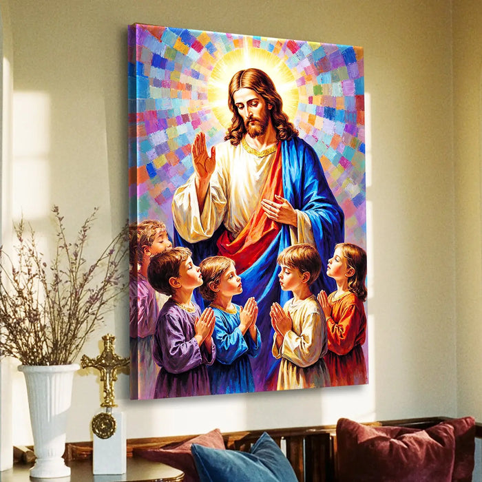 Jesus Praying With Kids Faith Wall Art by Tailored Canvases