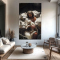 Jesus Protects The Lamb From Wolves Faith Wall Art by Tailored Canvases