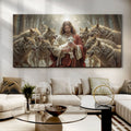 Jesus Protects The Lamb From Wolves Faith Wall Art II by Tailored Canvases