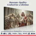 Jesus Protects The Lamb From Wolves Faith Wall Art II by Tailored Canvases
