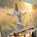Jesus Protects The Lamb From Wolves Faith Wall Art IX by Tailored Canvases