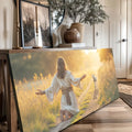 Jesus Protects The Lamb From Wolves Faith Wall Art IX by Tailored Canvases