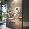 Jesus Protects The Lamb From Wolves Faith Wall Art VII by Tailored Canvases