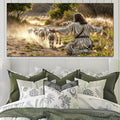 Jesus Protects The Lamb From Wolves Faith Wall Art VIII by Tailored Canvases